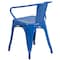 Flash Furniture Blue Metal Indoor-Outdoor Chair with Arms, PK4 4-CH-31270-BL-GG - alternate 10