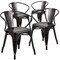 Flash Furniture Black-Antique Gold Metal Indoor-Outdoor Chair with Arms, PK4 4-CH-31270-BQ-GG - alternate 5