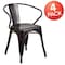 Flash Furniture Black-Antique Gold Metal Indoor-Outdoor Chair with Arms, PK4 4-CH-31270-BQ-GG - alternate 1