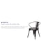 Flash Furniture Black-Antique Gold Metal Indoor-Outdoor Chair with Arms, PK4 4-CH-31270-BQ-GG - alternate 4