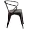 Flash Furniture Black-Antique Gold Metal Indoor-Outdoor Chair with Arms, PK4 4-CH-31270-BQ-GG - alternate 7