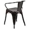 Flash Furniture Black-Antique Gold Metal Indoor-Outdoor Chair with Arms, PK4 4-CH-31270-BQ-GG - alternate 2