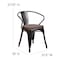 Flash Furniture Black-Antique Gold Metal Chair with Wood Seat and Arms, PK4 4-CH-31270-BQ-WD-GG - alternate 8
