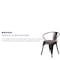Flash Furniture Black-Antique Gold Metal Chair with Wood Seat and Arms, PK4 4-CH-31270-BQ-WD-GG - alternate 2