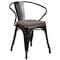 Flash Furniture Black-Antique Gold Metal Chair with Wood Seat and Arms, PK4 4-CH-31270-BQ-WD-GG - alternate 10