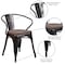 Flash Furniture Black-Antique Gold Metal Chair with Wood Seat and Arms, PK4 4-CH-31270-BQ-WD-GG - alternate 6