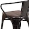 Flash Furniture Black-Antique Gold Metal Chair with Wood Seat and Arms, PK4 4-CH-31270-BQ-WD-GG - alternate 7