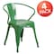 Flash Furniture Green Metal Indoor-Outdoor Chair with Arms, PK4 4-CH-31270-GN-GG - alternate 5