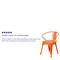 Flash Furniture Orange Metal Indoor-Outdoor Chair with Arms, PK4 4-CH-31270-OR-GG - alternate 3