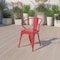Flash Furniture Red Metal Indoor-Outdoor Chair with Arms, PK4 4-CH-31270-RED-GG - alternate 1