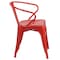 Flash Furniture Red Metal Indoor-Outdoor Chair with Arms, PK4 4-CH-31270-RED-GG - alternate 8