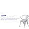 Flash Furniture Silver Metal Indoor-Outdoor Chair with Arms, PK4 4-CH-31270-SIL-GG - alternate 5