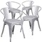 Flash Furniture Silver Metal Indoor-Outdoor Chair with Arms, PK4 4-CH-31270-SIL-GG - alternate 3