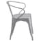 Flash Furniture Silver Metal Indoor-Outdoor Chair with Arms, PK4 4-CH-31270-SIL-GG - alternate 7