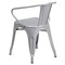 Flash Furniture Silver Metal Indoor-Outdoor Chair with Arms, PK4 4-CH-31270-SIL-GG - alternate 2