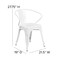 Flash Furniture White Metal Indoor-Outdoor Chair with Arms, PK4 4-CH-31270-WH-GG - alternate 6