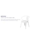 Flash Furniture White Metal Indoor-Outdoor Chair with Arms, PK4 4-CH-31270-WH-GG - alternate 2