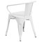 Flash Furniture White Metal Indoor-Outdoor Chair with Arms, PK4 4-CH-31270-WH-GG - alternate 8