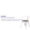 Flash Furniture White Metal Chair with Wood Seat and Arms, PK4 4-CH-31270-WH-WD-GG - alternate 2