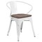 Flash Furniture White Metal Chair with Wood Seat and Arms, PK4 4-CH-31270-WH-WD-GG - alternate 8