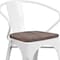 Flash Furniture White Metal Chair with Wood Seat and Arms, PK4 4-CH-31270-WH-WD-GG - alternate 7