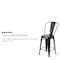 Flash Furniture 4 " High Black Metal Counter Height Stool, PK4 4-CH-31320-24GB-BK-GG - alternate 5