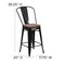 Flash Furniture Black Metal Counter Stool, 24", PK4 4-CH-31320-24GB-BK-WD-GG - alternate 6