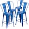 Flash Furniture 24"H Blue Metal Counter Height Stool w/ Back, PK4 4-CH-31320-24GB-BL-GG - alternate 5
