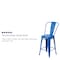 Flash Furniture 24"H Blue Metal Counter Height Stool w/ Back, PK4 4-CH-31320-24GB-BL-GG - alternate 3