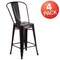 Flash Furniture 24"H Black/Gold Counter Height Stool w/ Back, PK4 4-CH-31320-24GB-BQ-GG - alternate 5