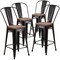 Flash Furniture Black-Antique Metal Stool, 24", PK4 4-CH-31320-24GB-BQ-WD-GG - alternate 3
