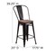 Flash Furniture Black-Antique Metal Stool, 24", PK4 4-CH-31320-24GB-BQ-WD-GG - alternate 6