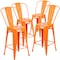 Flash Furniture 4PK 24"H Orange Metal Counter Height Stool w/Back 4-CH-31320-24GB-OR-GG - alternate 3