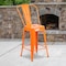 Flash Furniture 4PK 24"H Orange Metal Counter Height Stool w/Back 4-CH-31320-24GB-OR-GG - alternate 1