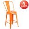 Flash Furniture 4PK 24"H Orange Metal Counter Height Stool w/Back 4-CH-31320-24GB-OR-GG - alternate 5