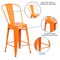 Flash Furniture 4PK 24"H Orange Metal Counter Height Stool w/Back 4-CH-31320-24GB-OR-GG - alternate 6