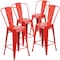Flash Furniture 4PK 24"H Red Metal Counter Height Stool with Back 4-CH-31320-24GB-RED-GG - alternate 2