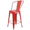 Flash Furniture 4PK 24"H Red Metal Counter Height Stool with Back 4-CH-31320-24GB-RED-GG - alternate 8