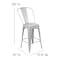 Flash Furniture 4PK 24"H Silver Metal Counter Height Stool w/Back 4-CH-31320-24GB-SIL-GG - alternate 8
