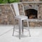 Flash Furniture 4PK 24"H Silver Metal Counter Height Stool w/Back 4-CH-31320-24GB-SIL-GG - alternate 1
