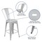 Flash Furniture 4PK 24"H Silver Metal Counter Height Stool w/Back 4-CH-31320-24GB-SIL-GG - alternate 7