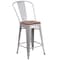 Flash Furniture Silver Metal Counter Stool, 24", PK4 4-CH-31320-24GB-SIL-WD-GG - alternate 9
