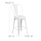 Flash Furniture 24"H White Metal Counter Height Stool w/Back, PK4 4-CH-31320-24GB-WH-GG - alternate 9