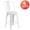Flash Furniture 24"H White Metal Counter Height Stool w/Back, PK4 4-CH-31320-24GB-WH-GG - alternate 4