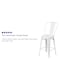 Flash Furniture 24"H White Metal Counter Height Stool w/Back, PK4 4-CH-31320-24GB-WH-GG - alternate 5
