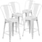 Flash Furniture 24"H White Metal Counter Height Stool w/Back, PK4 4-CH-31320-24GB-WH-GG - alternate 2