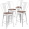 Flash Furniture White Metal Counter Stool, 24", PK4 4-CH-31320-24GB-WH-WD-GG - alternate 4