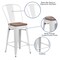 Flash Furniture White Metal Counter Stool, 24", PK4 4-CH-31320-24GB-WH-WD-GG - alternate 6
