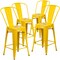 Flash Furniture 4PK 24"H Yellow Metal Counter Height Stool w/Back 4-CH-31320-24GB-YL-GG - alternate 2