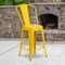 Flash Furniture 4PK 24"H Yellow Metal Counter Height Stool w/Back 4-CH-31320-24GB-YL-GG - alternate 1